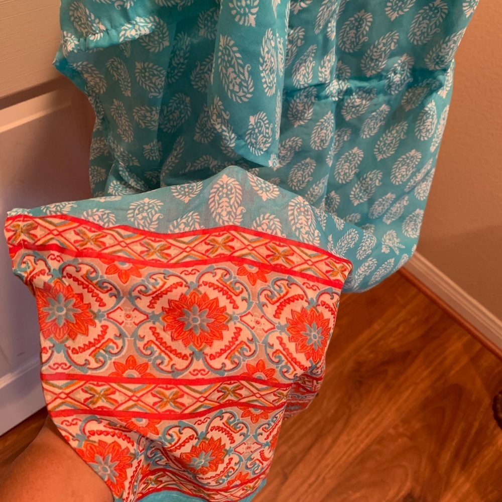 Turquoise print Swim suit cover up - Picture 6 of 7